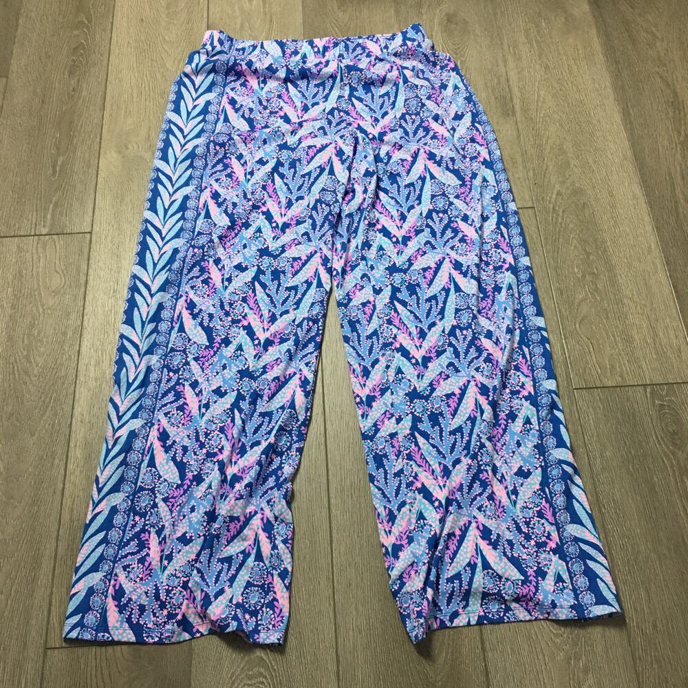 Lilly Pulitzer Allena Knit Palazzo Pant in the blue "Star Gazing" pattern Large